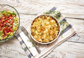 Cauliflower bake and fresh salad