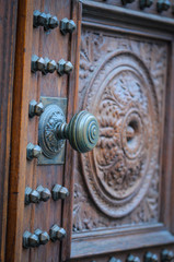 ancient doors close up view