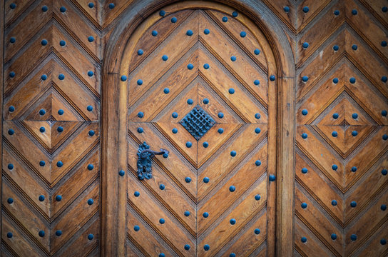 ancient doors close up view
