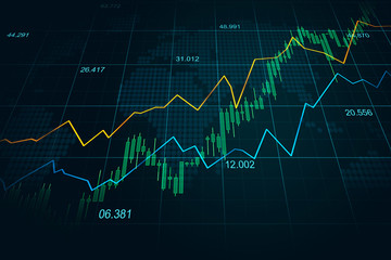 Stock market or forex trading graph in graphic concept suitable for financial investment or Economic trends business idea and all art work design. Abstract finance background