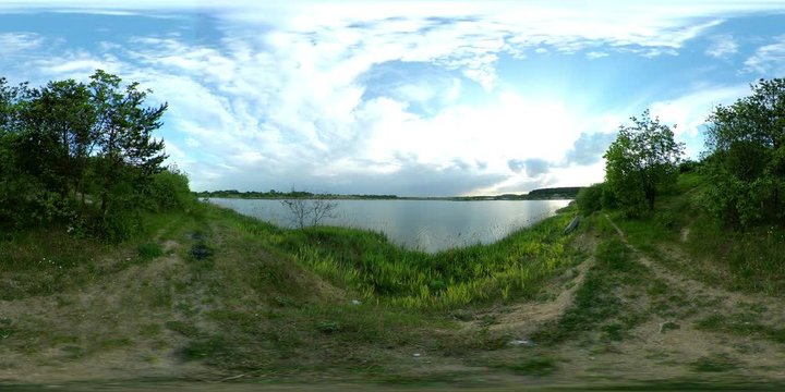 360 vr Lake panoramic timelapse 4k