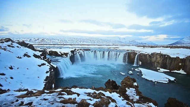 footage of godafoss in iceland.