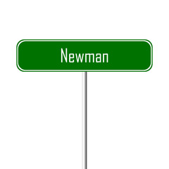 Newman Town sign - place-name sign