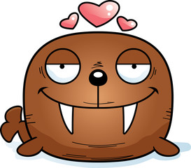 Cartoon Walrus in Love
