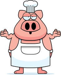 Confused Cartoon Pig Chef