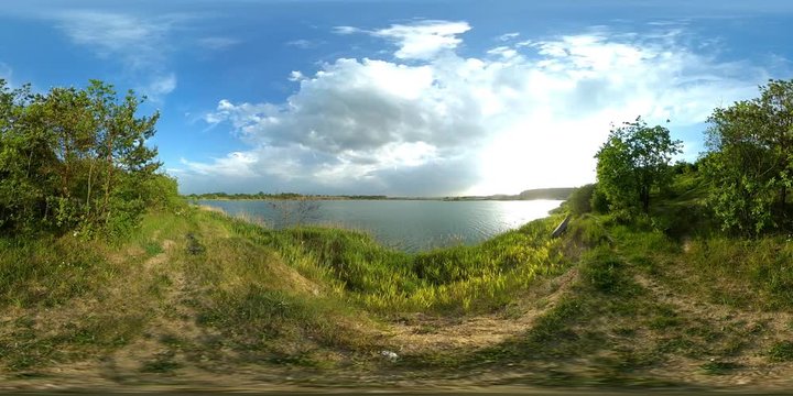 360 vr Lake panoramic 4k