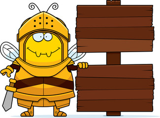 Cartoon Bee Knight Sign