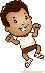 Fototapeta premium Cartoon Boy Jumping
