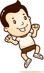 Cartoon Boy Jumping - 205669414