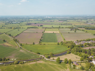 Aerial Drone Field Farmer Landscape Dunham Massey Trees