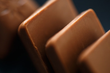 Close-up macro photo of chocolate pieces