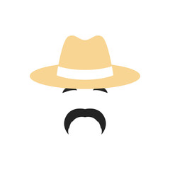 Portrait of a Farmer man in a hat. People profession icon. Vector illustration.