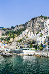Fototapeta na wymiar Waterfront of the town of Amalfi, Italy.