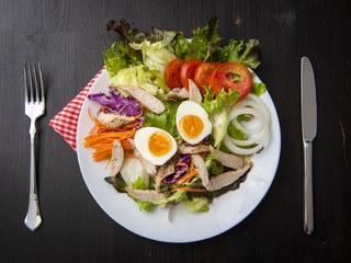 Vegetables Salad on wooden table