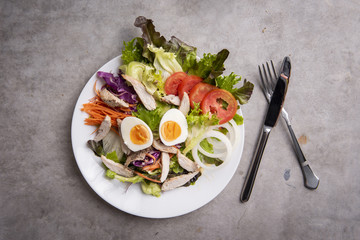 Vegetables Salad on concrete  table