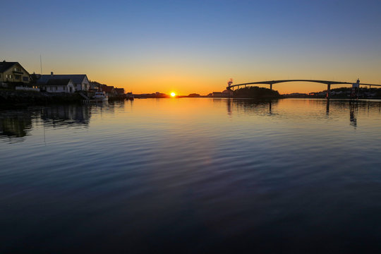 Sunset in town in Northern Norway