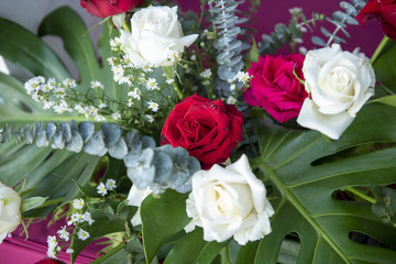 White Wedding decoration and rose flower