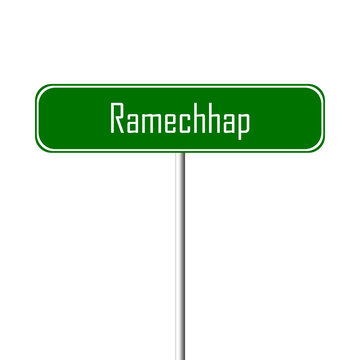 Ramechhap Town sign - place-name sign