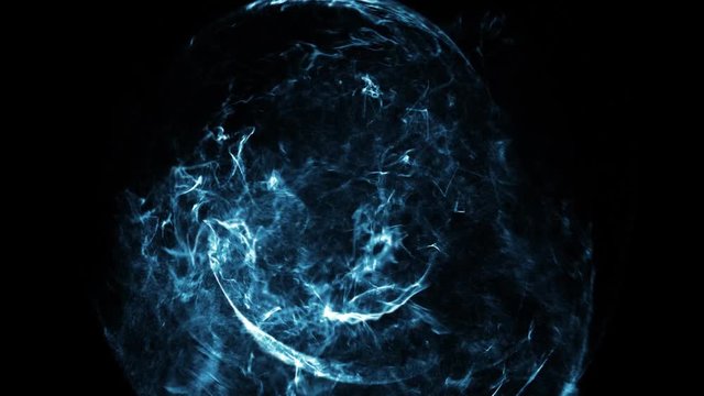 Blue chaotic abstract in a dark background