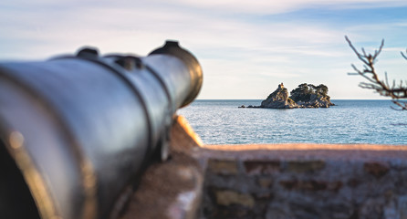 Medieval cannon gun in Petrovac fort