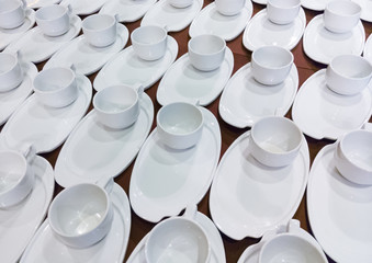 Clean porcelain coffee set.
