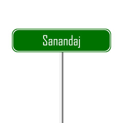 Sanandaj Town sign - place-name sign