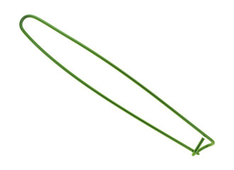 Large green stitch holder on a white background.