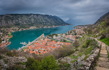 Panorama of Kotor in Montenegro