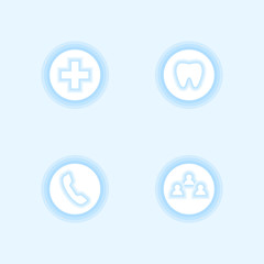 Tooth clinic icons.