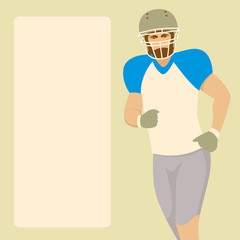 american football player vector illustration flat style   front