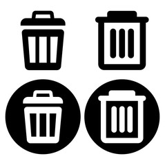 Dustbin icon collection with basket sign buttons - 205677408