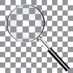 Magnifier icon with square background - 205677470