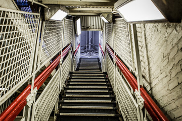 Stairs leading up to train