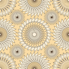 Fototapeta na wymiar Vector seamless abstract doodle leaves pattern. EPS10.