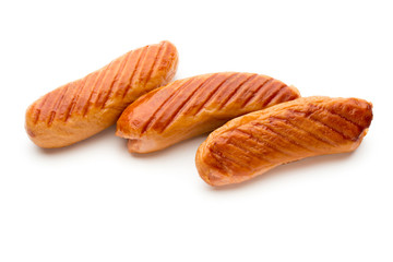 Pork sausage isolated on white background.