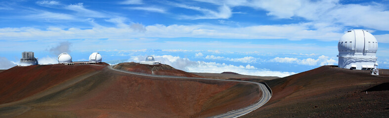Mauna Kea Observatories. 4,200 meter high summit of Mauna Kea, the world's largest observatory for...