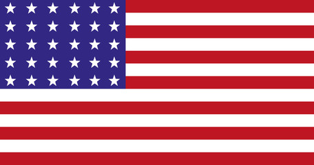  flag of the USA/In the picture, the flag of the United States, the flag in the vector, with 50 brands, national consciousness, independence, patriotism. 