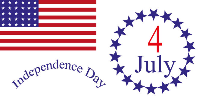 Independence Day/In the picture, a whisper to the day of memory in the US, July 4, the United States flag, flag in the vector, with 50 firms, national consciousness, independence, patriotism.