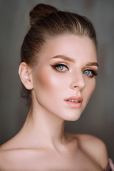 Fototapeta premium beauty portrait of blonde, makeup