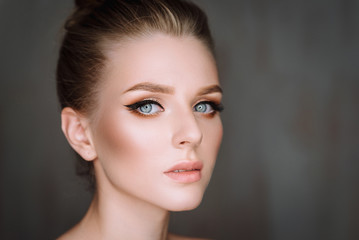Fototapeta premium beauty portrait of blonde, makeup