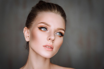 Fototapeta premium beauty portrait of blonde, makeup