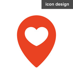 Heart love geoposition icon