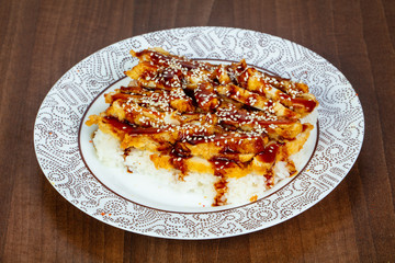 Chicken tempura with rice