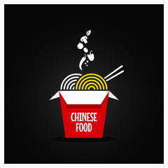 Chinese take out box. Takeaway restaurant food background