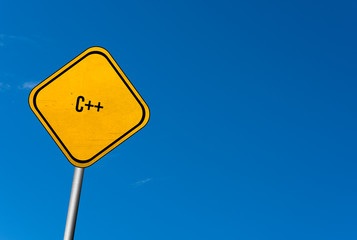 c++ - yellow sign with blue sky