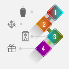 Birthday and party infographic with icon 4 step, for presentatio