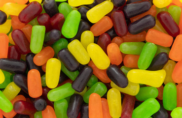Colorful chewy sugar candy.