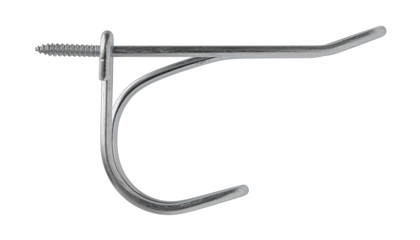 Metal coat hanger isolated on white background.
