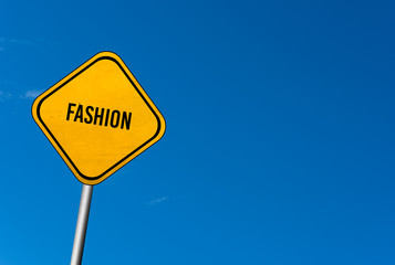 fashion - yellow sign with blue sky