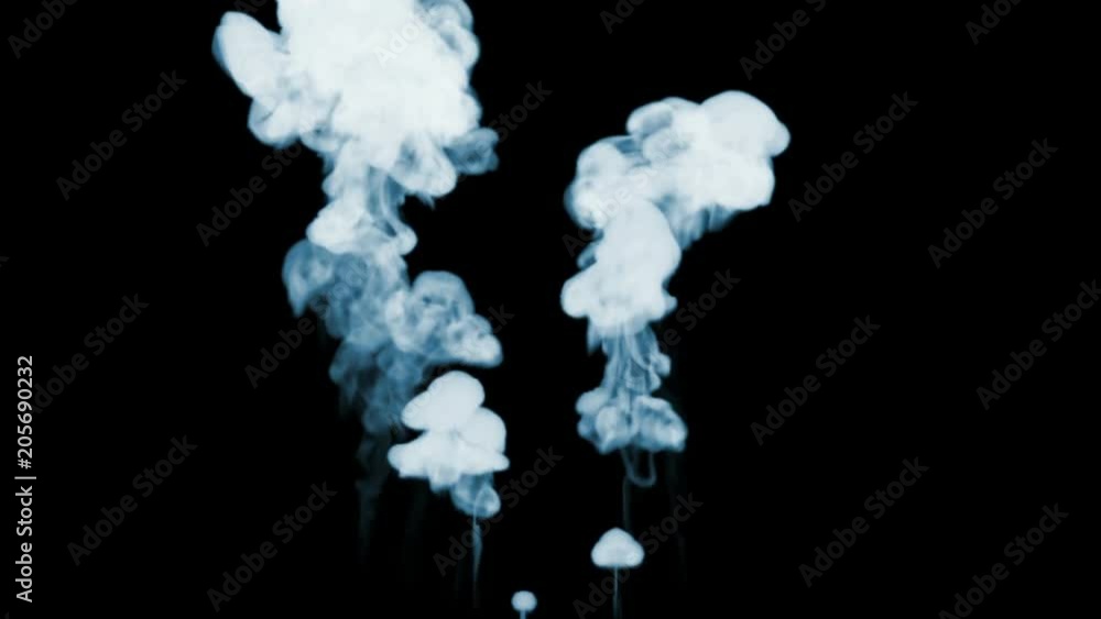 Poster 3d render of smoke in slow motion isolated on black background with backlit and ready for compositin